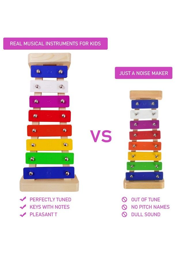 Jutoe Xylophone For Kidsglockenspiel With 2Child Safe Mallets 8Notes Diatoniccolorful Metal Bars With Educational Development Musicalxylophone For Toddlerskid Toy As Holiday/Birthday Diy Id - Image 5