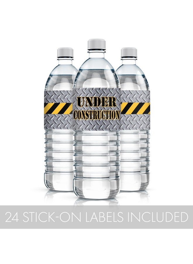 DISTINCTIVS Under Construction Party Water Bottle Labels 24 Stickers - Image 5