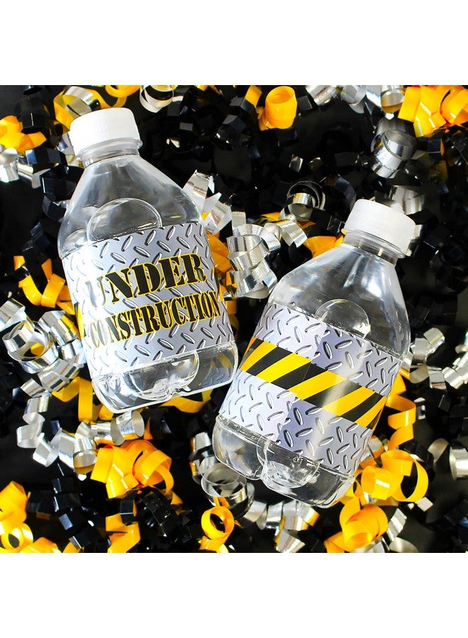 DISTINCTIVS Under Construction Party Water Bottle Labels 24 Stickers - Image 3