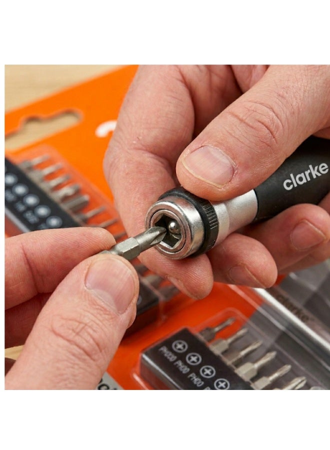CLARKE TOOLS CLARKE Ratcheting Precision Screwdriver Set 26pcs - Image 3
