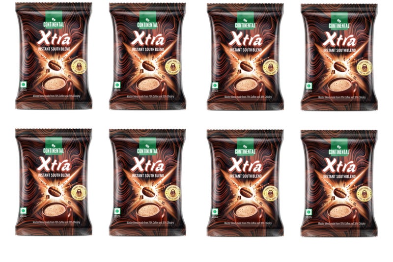 Continental Coffee Continental XTRA Coffe Powder | 400g (8 Coffee Pouch, 50g Per Each) | Medium Roast | Strongest Instant Coffee | South Indian Coffee | BUY 4 + GET 4 FREE - Image 1