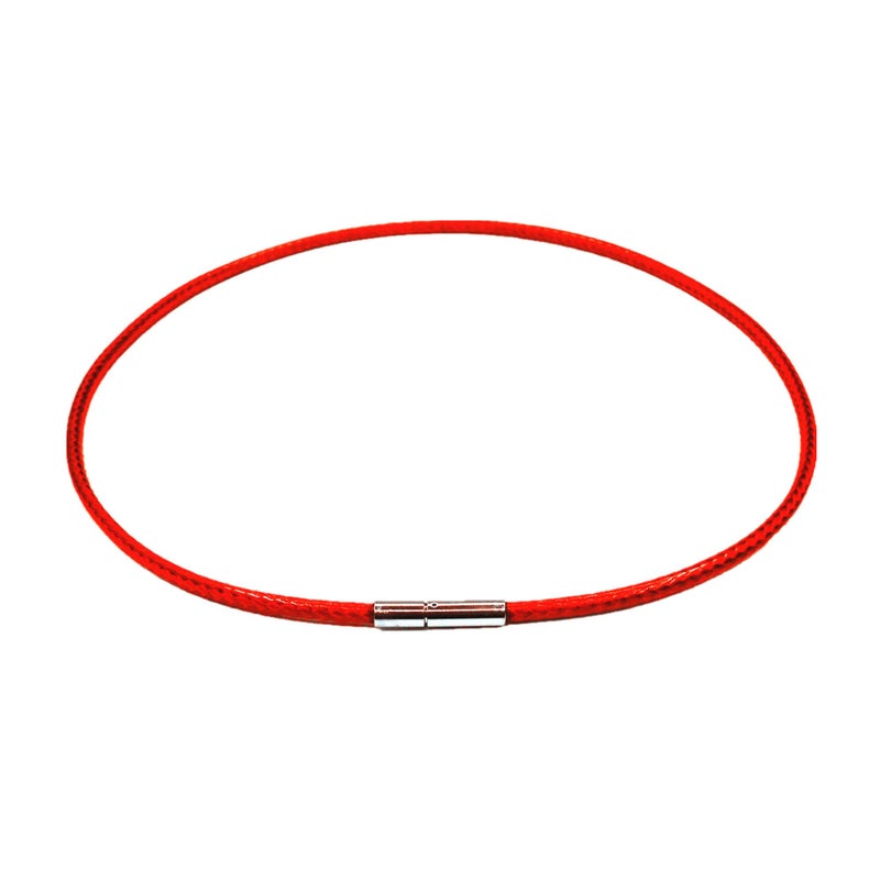 Glory Qin 3mm Red Leather Cord Chain Stainless Steel Rice Clasps Necklace Rope Chain 16 TO 28 Inch (22 Inch Red) - Image 5