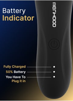 MENHOOD Best Ball Trimmer & Body Grooming Trimmer 1.0 Pro for Men | Male Body Hair Trimmer | IPX7 Waterproof | Wireless Charging with Type-C Support | 150 Min Runtime | 4000K LED Light | Full Body Grooming | Shaver & Razor for Men (Black)  - Image 5