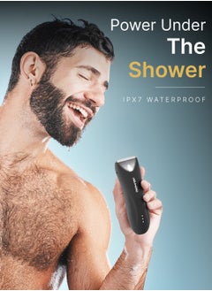 MENHOOD Best Ball Trimmer & Body Grooming Trimmer 1.0 Pro for Men | Male Body Hair Trimmer | IPX7 Waterproof | Wireless Charging with Type-C Support | 150 Min Runtime | 4000K LED Light | Full Body Grooming | Shaver & Razor for Men (Black)  - Image 2