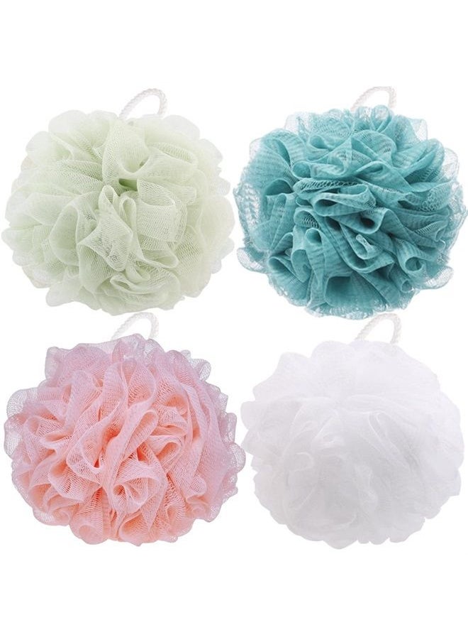 4 Pieces Bath Loofahs Body Puffs for Shower, 60g/pcs Shower Sponges Loofah Sponges Exfoliating