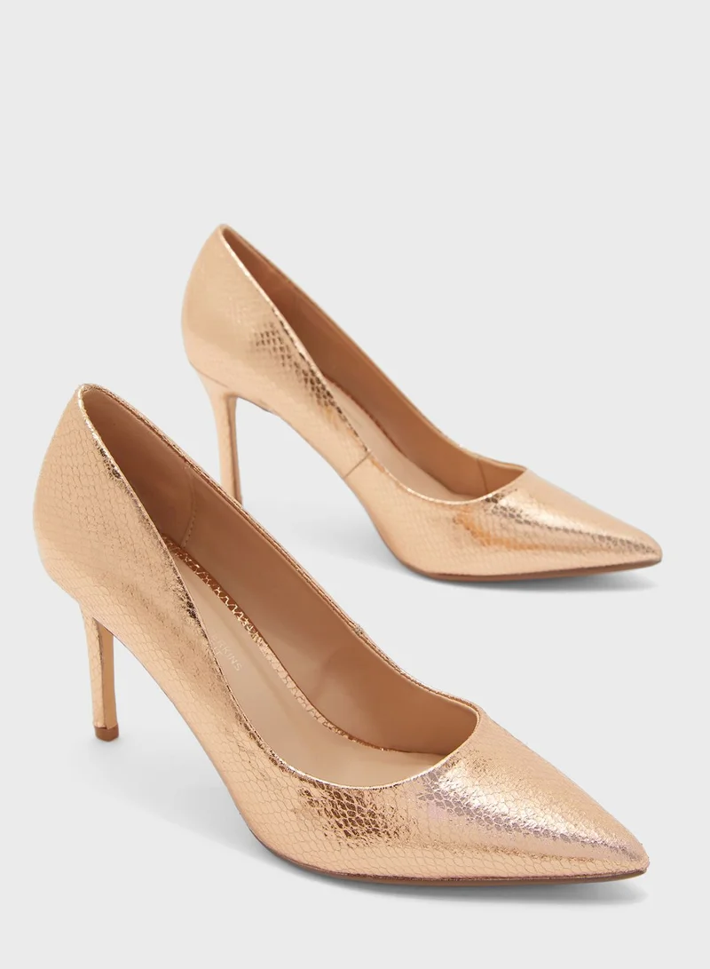 DOROTHY PERKINS Wide Fit Gold 'Sprice' Heels