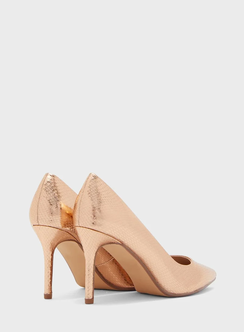 DOROTHY PERKINS Wide Fit Gold 'Sprice' Heels