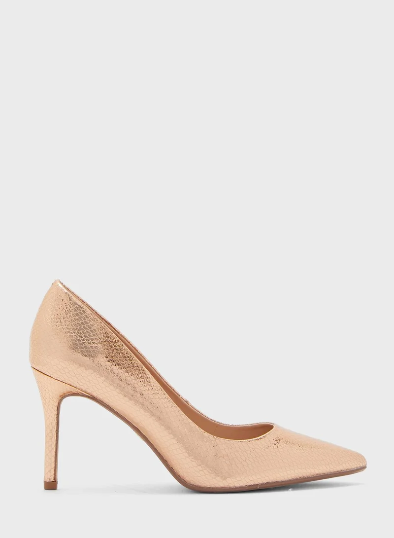 DOROTHY PERKINS Wide Fit Gold 'Sprice' Heels