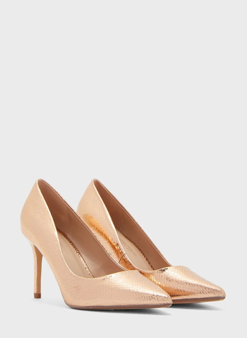 DOROTHY PERKINS Wide Fit Gold 'Sprice' Heels