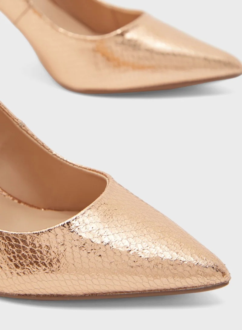 DOROTHY PERKINS Wide Fit Gold 'Sprice' Heels