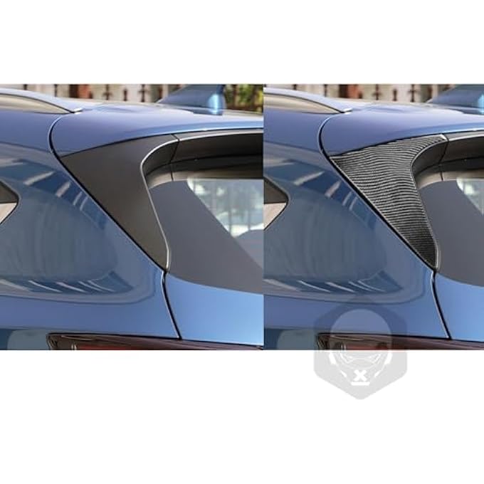 rayihni Real Premium Carbon Fiber Compatible With Mazda Cx5 Cx5 Cx 5 2017 2018 2019 2020 2021 2022 2023 2024 Accessories Car Rear Trunk Window Pillar Post Spoiler Wing Cover Exterior Trim 2Pcs Black - Image 4