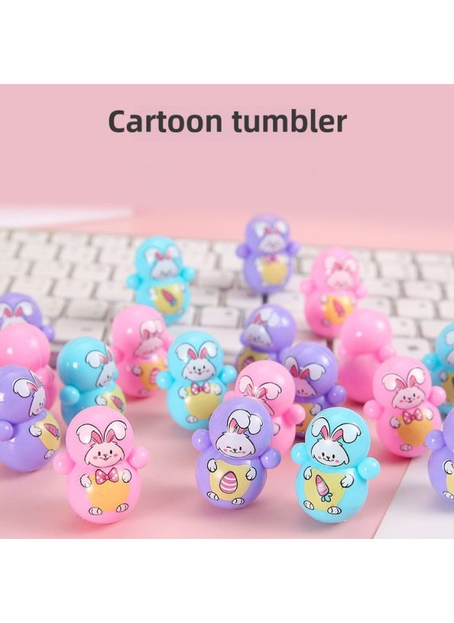 TikTok Same Cartoon Mini Penguin Tiger Blue Fatty Tumbler Toy Children's Educational Gift Desktop Ornaments-Color:Little Monster Tumbler  - Image 5