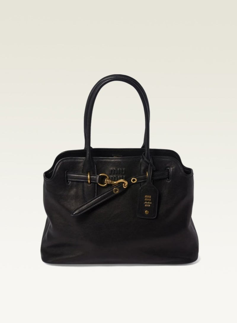 Miu Miu Miu Miu Miu Miu Lady Aventure Nappa Sheep Leather Large Handbag - Image 1