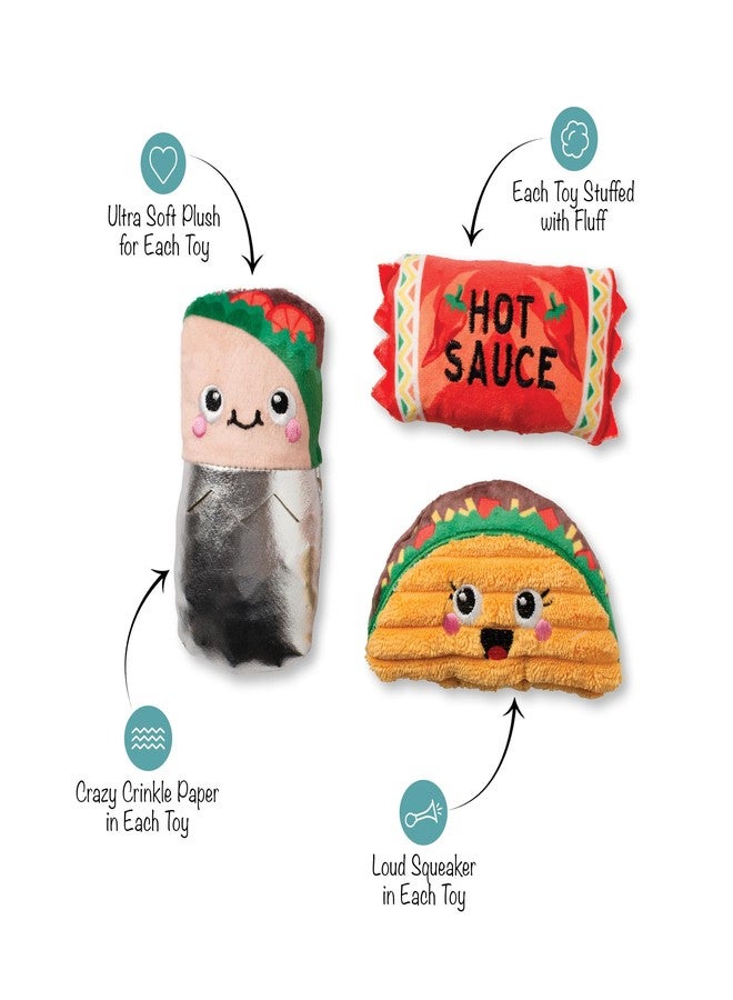 Fringe Studio I GOT The HOTS for You, Small Plush Dog Toy 3PCS Set, PetShop Collection (662107) - Image 2