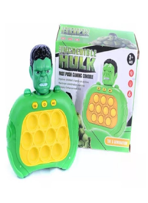 Pop It Game - Quick Push Game Console Quick Response Game Toy, Push Pop Bubble Fidget Sensory Toy (Hulk) Green