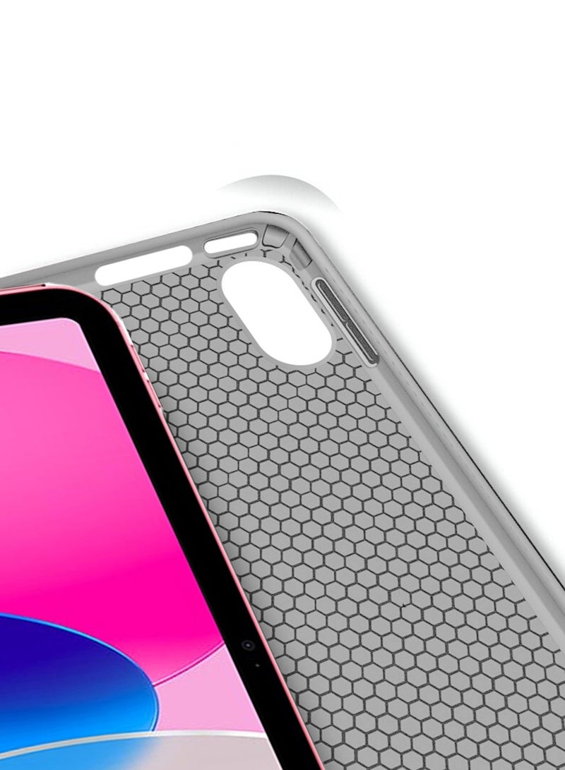 Wtech Apple iPad 10 2022 10.9 Inch 10th Generation 2022 / Apple iPad 11th Gen 2025 / Apple iPad 11-inch (A16) 2025 Smart Flip Auto Wake / Sleep with Pen Holder Back Case Cover - Grey - Image 2