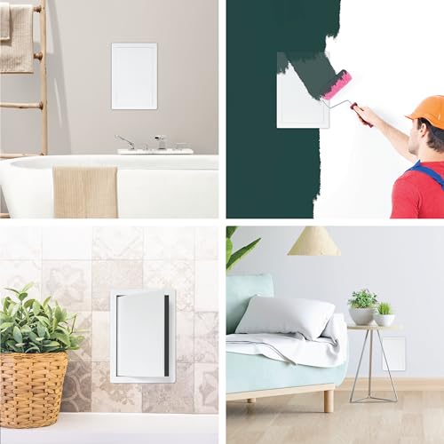 ECOPRO VENT لوحة وصول بلاستيكية بيضاء ECOPRO 8" x 12". لوحة باب عمود الخدمة. لوحة وصول للسباكة، الكهرباء، التدفئة، إنذار الجدران للجدران الجافة. غطاء فتحة وصول خدمات الحمام. - Image 4