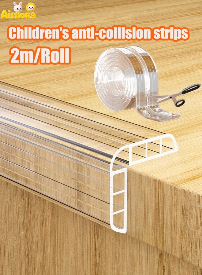 شريط أمان للأطفال 2M مضاد للتصادم ، شريط حماية حافة الأمان ، شريط حماية حافة الطاولة ، وسادة واقية ضد الصدمات للأطفال ، ظهر مع مادة لاصقة لتجنب اصطدام زاوية الطاولة - Image 1