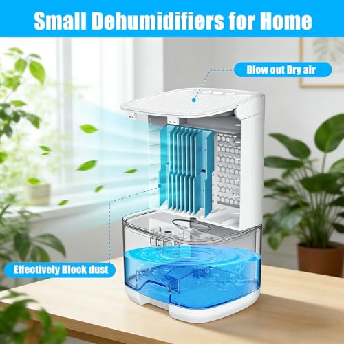 HANNEA® Dehumidifier Daily Dehumidification Capacity Up to 350ML Dehumidifier for Room Moisture for Spaces Between 50-280 ft² for Wardrobe, Basement, Bedroom Full of Water Auto Shut Off - Image 2