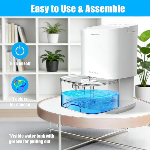 HANNEA® Dehumidifier Daily Dehumidification Capacity Up to 350ML Dehumidifier for Room Moisture for Spaces Between 50-280 ft² for Wardrobe, Basement, Bedroom Full of Water Auto Shut Off - Image 5