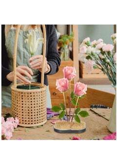 Excefore Flower Frogs Plants Decor Ikebana Sun and Moon Floral Frogs Stainless Steel Fixed Pin Holder Japanese Arrangement Tool Vase Decor 108 x 67 mm Vintage  - Image 2
