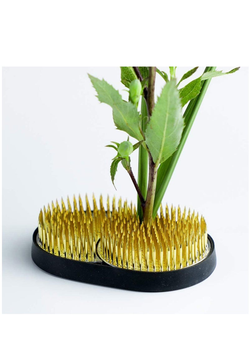 Excefore Flower Frogs Plants Decor Ikebana Sun and Moon Floral Frogs Stainless Steel Fixed Pin Holder Japanese Arrangement Tool Vase Decor 108 x 67 mm Vintage  - Image 3