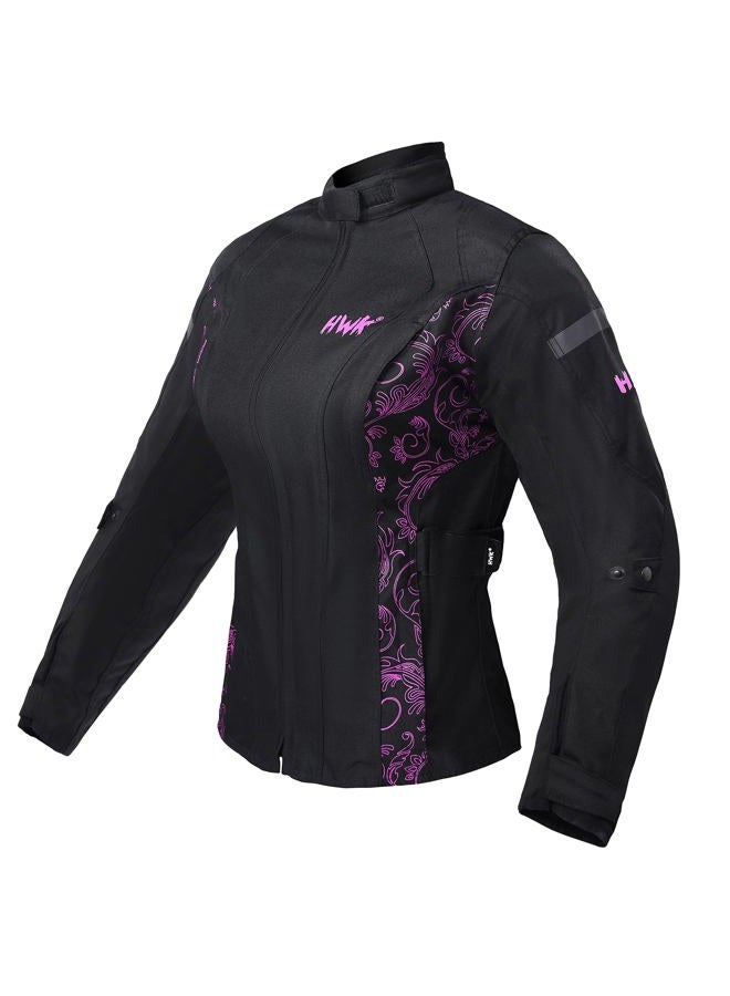 HWK Adventure/Touring Motorcycle Jacket for Women, Women's Motorcycle Jacket with CE Armor for Enduro Motorbike Riding, Black/Pink, 3XL - Image 1