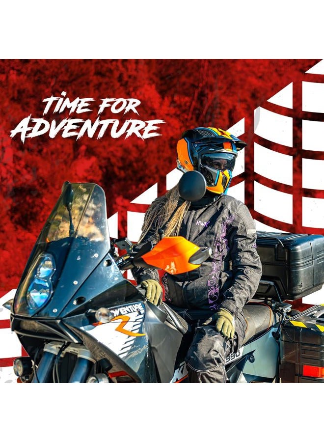 HWK Adventure/Touring Motorcycle Jacket for Women, Women's Motorcycle Jacket with CE Armor for Enduro Motorbike Riding, Black/Pink, 3XL - Image 5