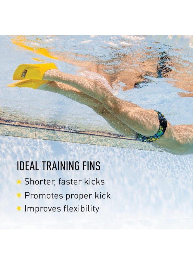 FINIS Zoomers Gold Swim Training Fins - Short Blade Design for Speed & Conditioning - Soft Natural Rubber Fit - Size E - Image 3