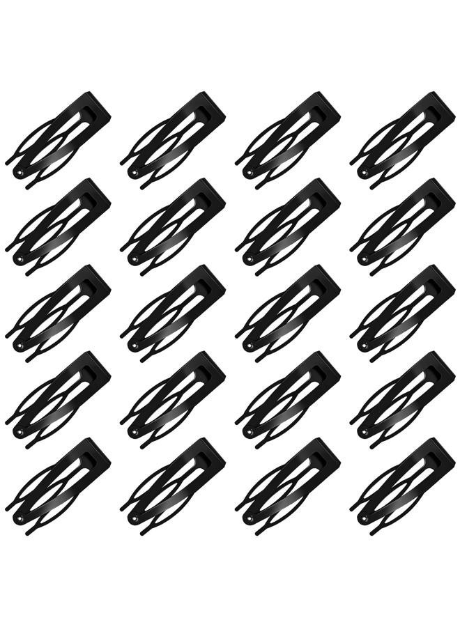 FZWONVUC 20 Pcs Double Grip Metal Snap Hair Clips for Women/Girls,Small Barrettes for Thin/Fine/Short Hair,Strong Hold Hair Accessories, (Black) - Image 1