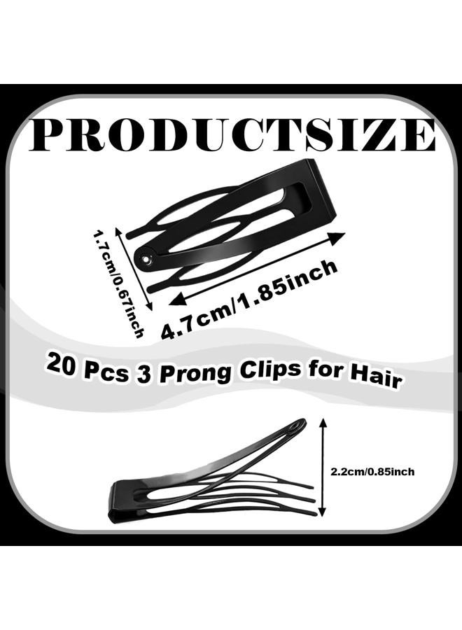 FZWONVUC 20 Pcs Double Grip Metal Snap Hair Clips for Women/Girls,Small Barrettes for Thin/Fine/Short Hair,Strong Hold Hair Accessories, (Black) - Image 2