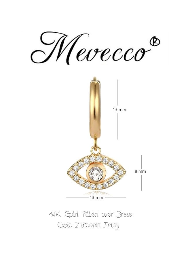 Mevecco Women Gold Huggie Hoop Earrings Dangle Drop 14K Gold Filled Small Boho Beach Simple Delicate Handmade Hypoallergenic Jewelry Gift - Image 4