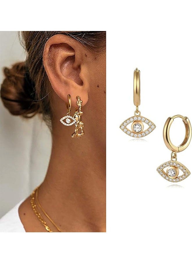 Mevecco Women Gold Huggie Hoop Earrings Dangle Drop 14K Gold Filled Small Boho Beach Simple Delicate Handmade Hypoallergenic Jewelry Gift - Image 3