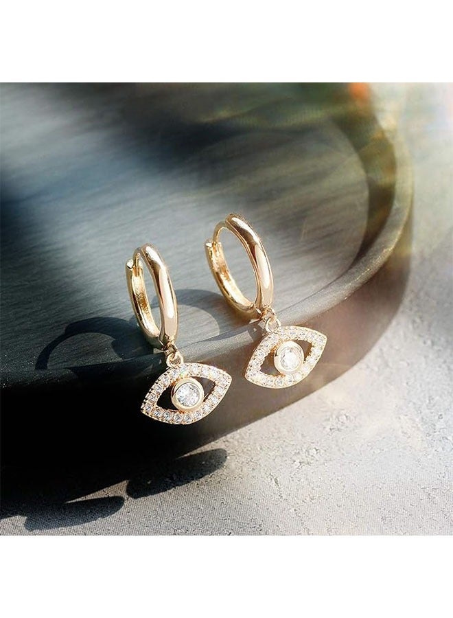 Mevecco Women Gold Huggie Hoop Earrings Dangle Drop 14K Gold Filled Small Boho Beach Simple Delicate Handmade Hypoallergenic Jewelry Gift - Image 5