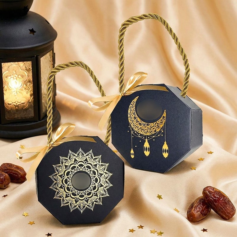 8pcs Ramadan Castle Gift Boxes with Rope and Ribbon for Eid Al Fitr Party Favors - Image 5