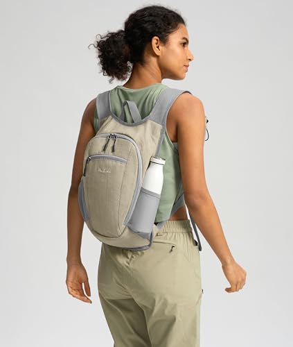 Uselike 10L Small Hiking Backpack Travel Daypack Lightweight Packable Back Pack for Women Men(Beige) - Image 3