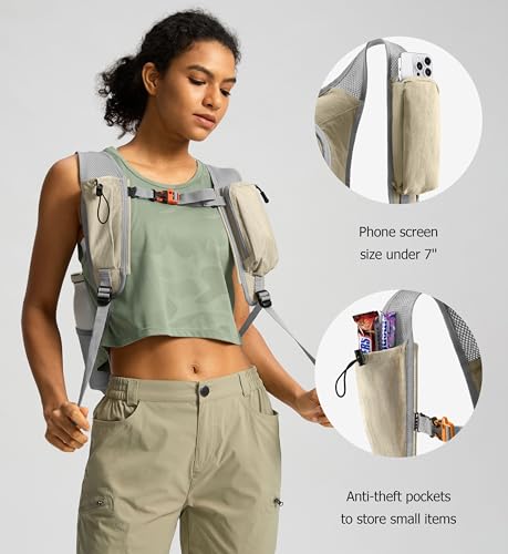 Uselike 10L Small Hiking Backpack Travel Daypack Lightweight Packable Back Pack for Women Men(Beige) - Image 4