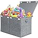 popoly 122L Large Toy Chest Box with Lid Foldable Toy Storage Organizer Bin Boxes with Removable Divider for Kids Boys Girls Nursery Playroom 26x17 x17Linen Gray - Image 3