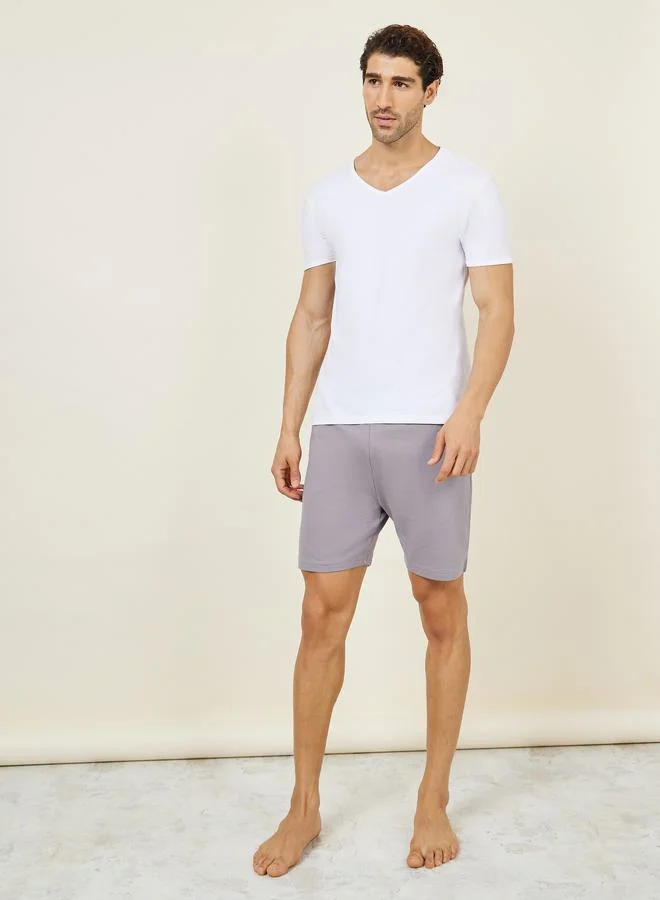 ستايلي Pack of 2 - Cotton Stretch V Neck Short Sleeves Vest