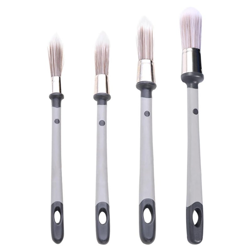 TRKETK Set of 4 Round Brush with Ergonomic Handle Bi-Material for Window Frame Paint Brushes All Types of Painting Corners and Home Decoration - Image 1
