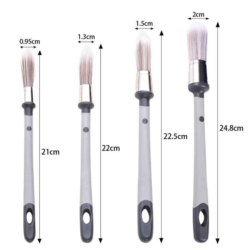 TRKETK Set of 4 Round Brush with Ergonomic Handle Bi-Material for Window Frame Paint Brushes All Types of Painting Corners and Home Decoration - Image 2