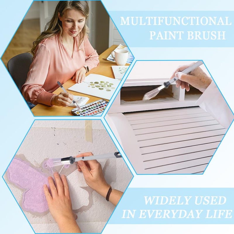 TRKETK Set of 4 Round Brush with Ergonomic Handle Bi-Material for Window Frame Paint Brushes All Types of Painting Corners and Home Decoration - Image 4
