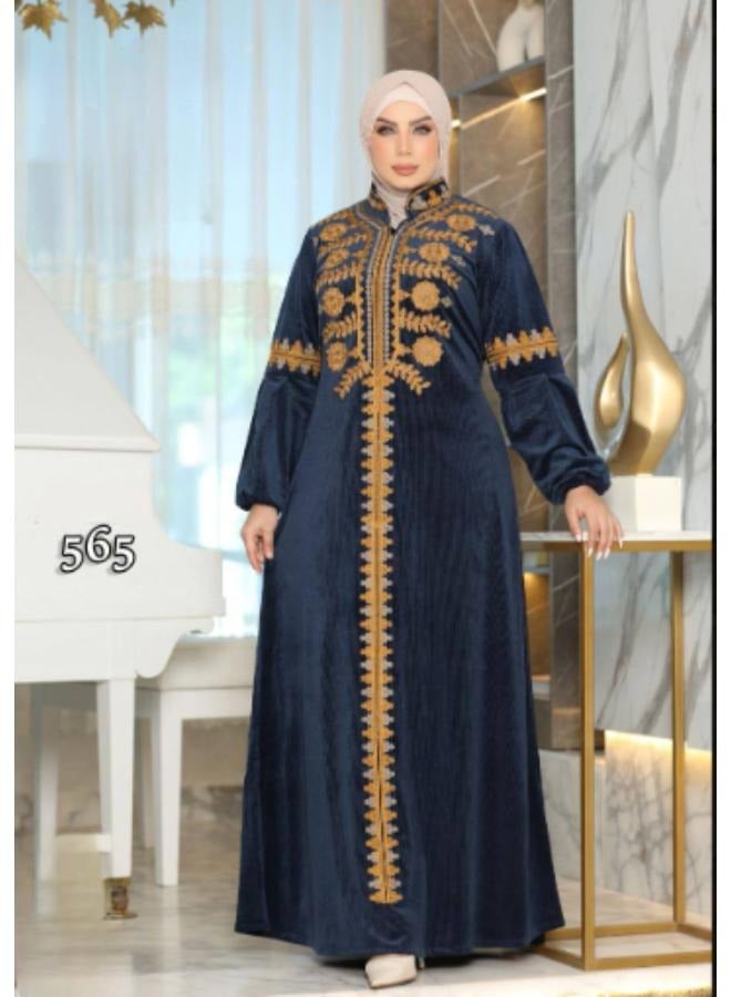 A high-quality Arabic velor jalabiya with a wonderful design, worn from 60/80 kilos  - Image 2
