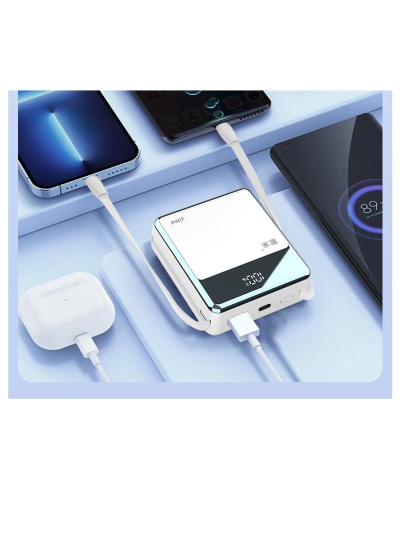 zime E51W Power Bank, 22.5W High-Speed Charging Portable Charger with Built-In Connector and USB-C Cable, 1USB-C,1USB-A,10,000mAh Battery for iPhone 16/15/14/13 Series, Samsung, Huawei - Image 4