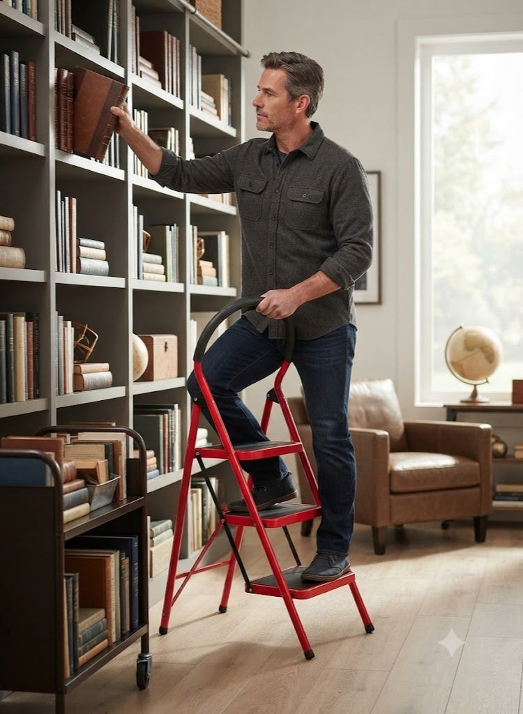 Hawk King 3 Steps Folding Steel Ladder - Image 3