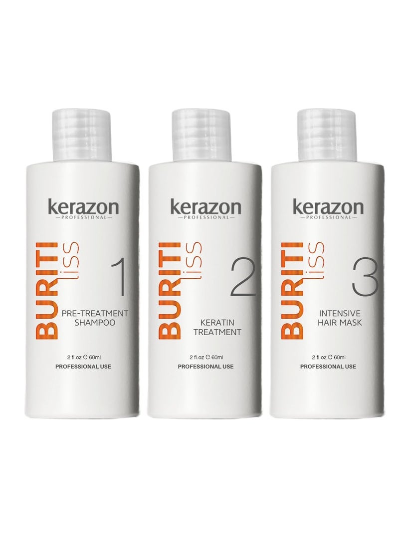 KERAZON Buriti Liss Keratin Treatment Kit 2oz/60ml - For all hair types  - Image 1