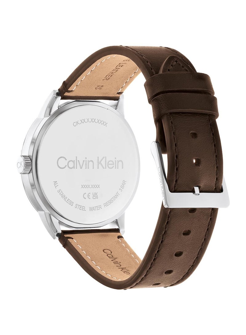 CALVIN KLEIN Modern Skeleton Men's Analog Leather Wrist Watch - 25200216 - Image 3