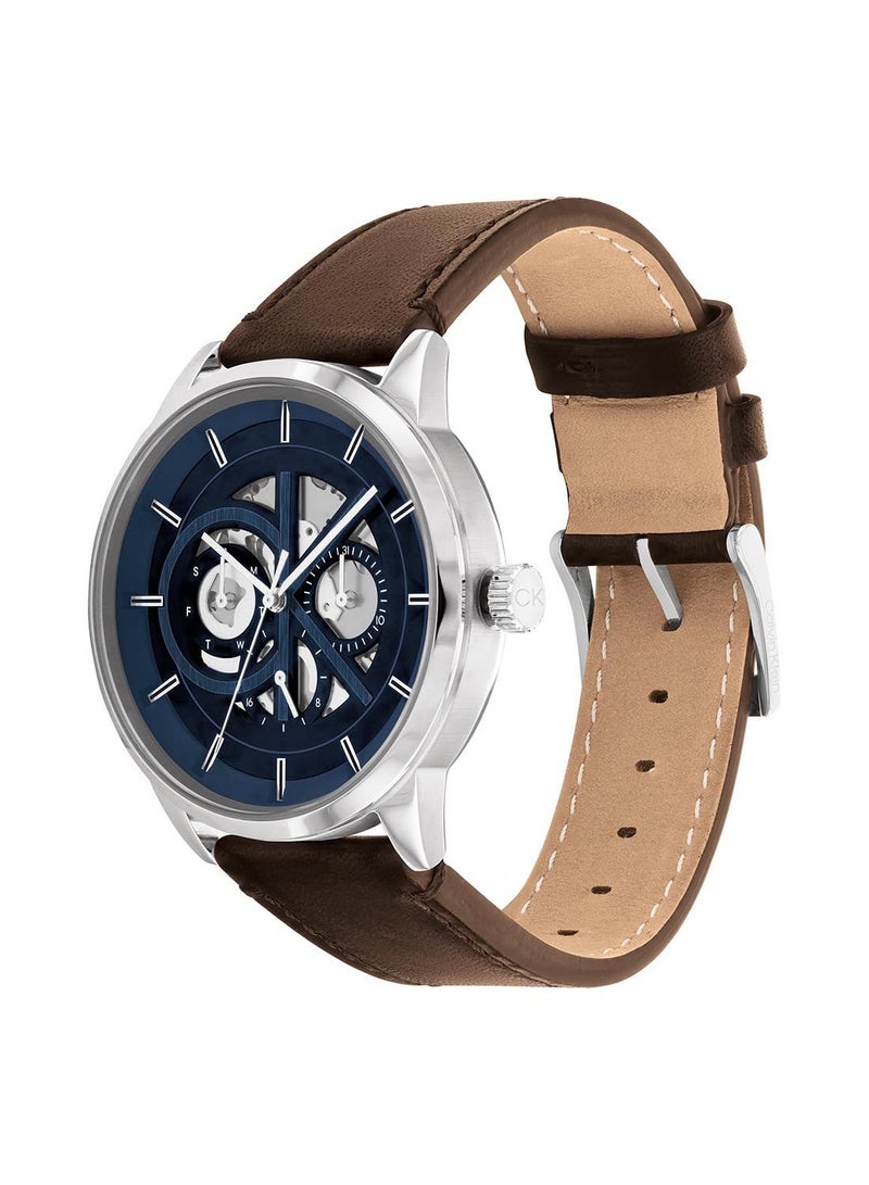 CALVIN KLEIN Modern Skeleton Men's Analog Leather Wrist Watch - 25200216 - Image 2