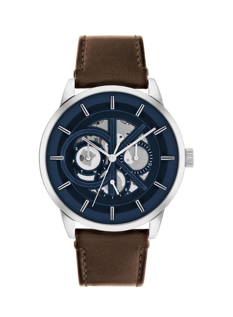 CALVIN KLEIN Modern Skeleton Men's Analog Leather Wrist Watch - 25200216 - Image 1