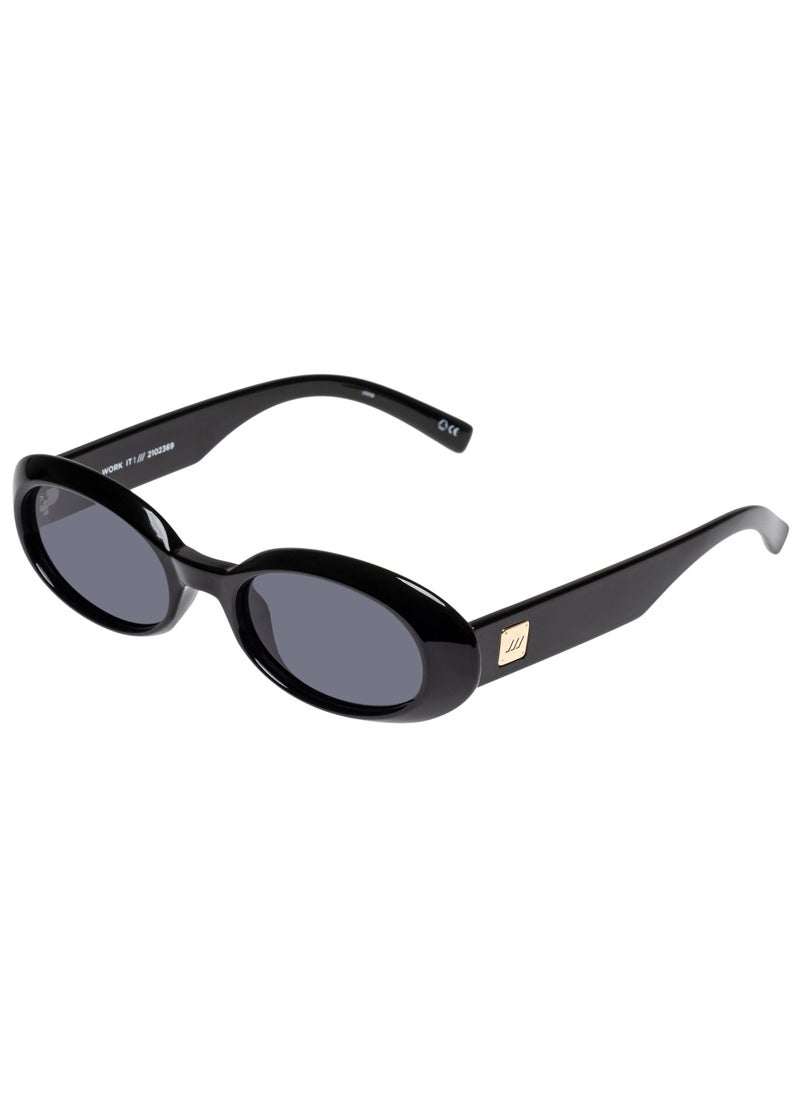 Le Specs Le Specs Work It! Sunglasses - Black, Oval, Unisex, Minimalist Sleek Style  - Image 1
